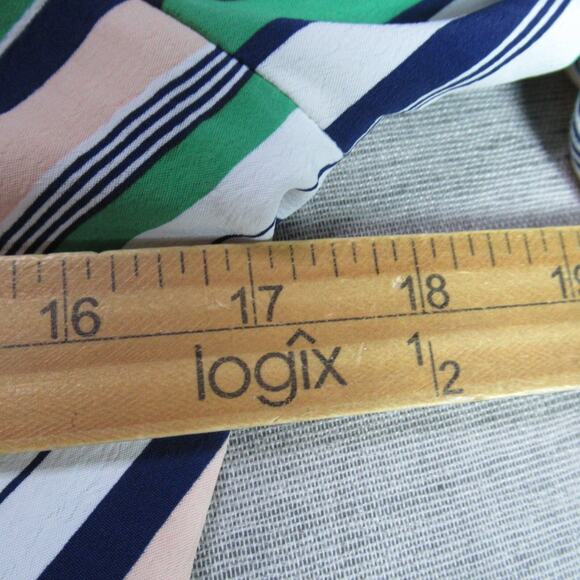 Hazel Top Womens Small Striped Wrap Blouse Work Preppy Mod Coastal Anthropologie - Picture 5 of 7